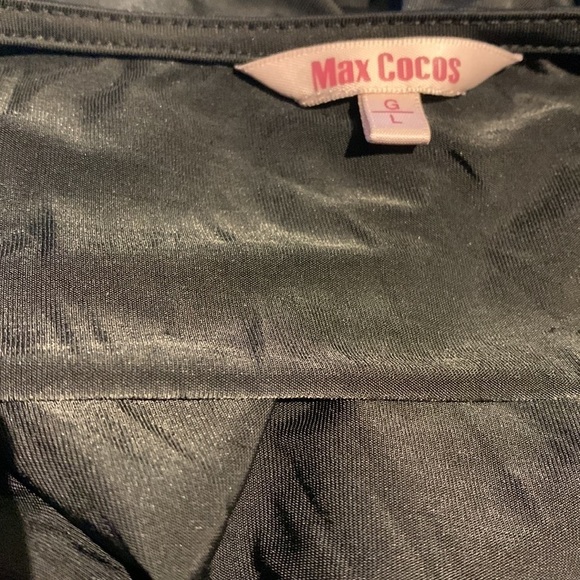 𝅺max Coco Women's Large Black Bodycon T Shirt Dress Rushed Side Stretchy - Picture 11 of 12